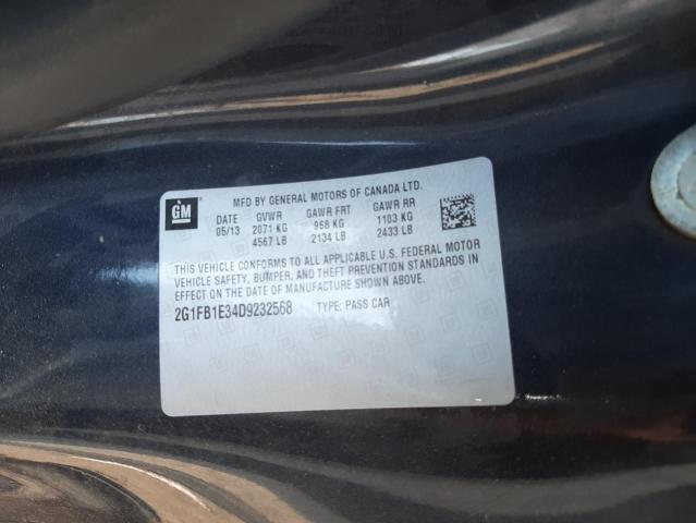 Photo 10 from auction – 2013 CHEVROLET CAMARO LT with VIN 2G1FB1E34D9232568