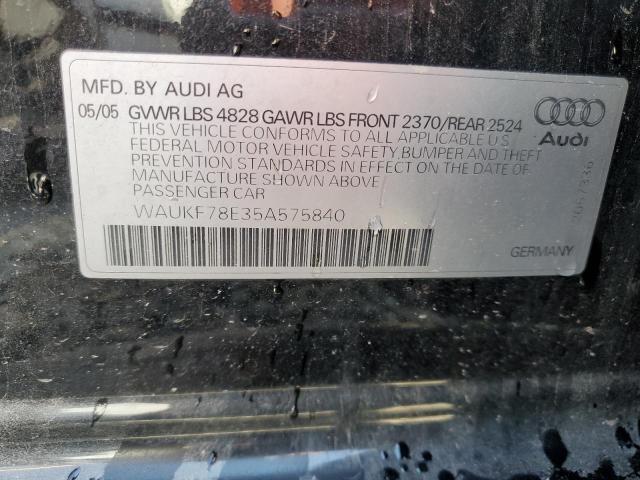 Photo 10 from auction – 2005 AUDI A4 2.0T AV with VIN WAUKF78E35A575840