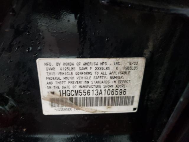Photo 10 from auction – 2003 HONDA ACCORD EX with VIN 1HGCM55613A106596