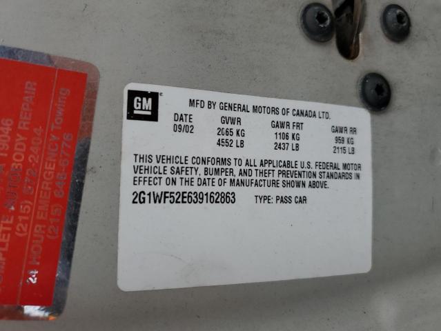 Photo 10 from auction – 2003 CHEVROLET IMPALA with VIN 2G1WF52E639162863