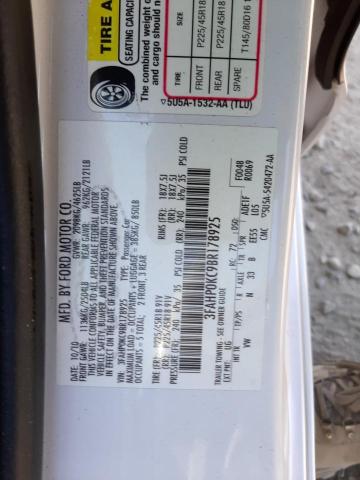 Photo 10 from auction – 2011 FORD FUSION SPO with VIN 3FAHP0KC9BR178925