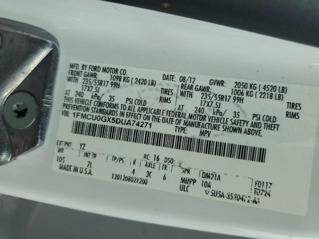 Photo 10 from auction – 2013 FORD ESCAPE SE with VIN 1FMCU0GX5DUA74271
