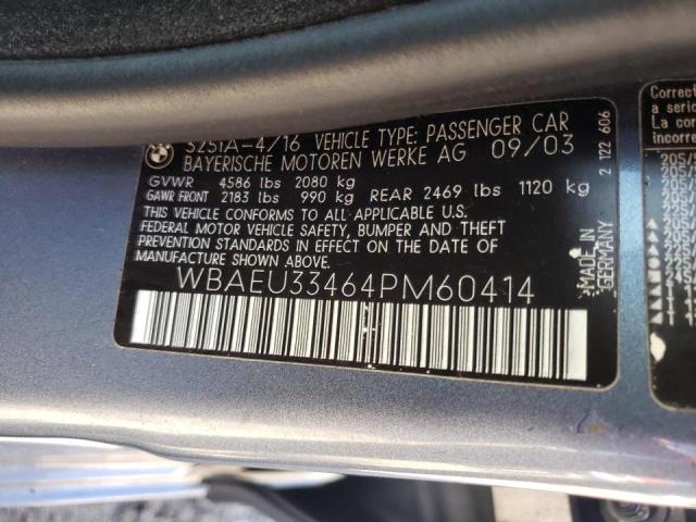 Photo 10 from auction – 2004 BMW 325 XI with VIN WBAEU33464PM60414