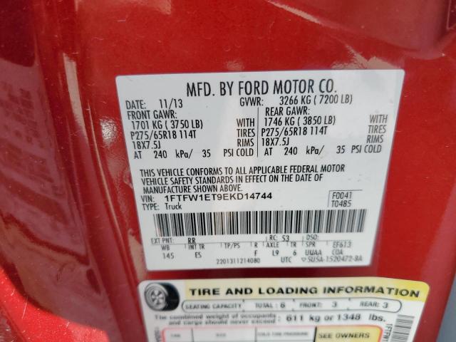 Photo 10 from auction – 2014 FORD F150 SUPER with VIN 1FTFW1ET9EKD14744