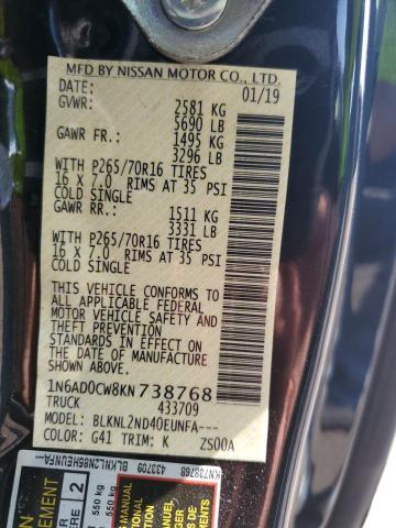 Photo 10 from auction – 2019 NISSAN FRONTIER S with VIN 1N6AD0CW8KN738768