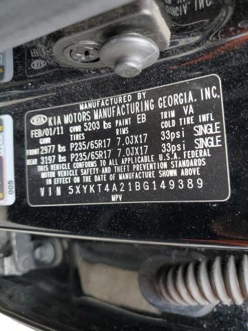 Photo 10 from auction – 2011 KIA SORENTO BA with VIN 5XYKT4A21BG149389