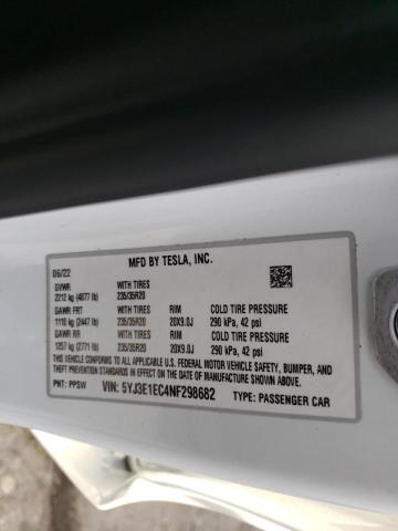 Photo 10 from auction – 2022 TESLA MODEL 3 with VIN 5YJ3E1EC4NF298682