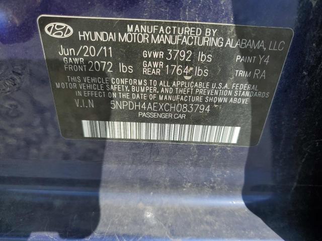 Photo 10 from auction – 2012 HYUNDAI ELANTRA GL with VIN 5NPDH4AEXCH083794