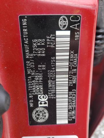 Photo 10 from auction – 2016 TOYOTA COROLLA L with VIN 2T1BURHE1GC641756