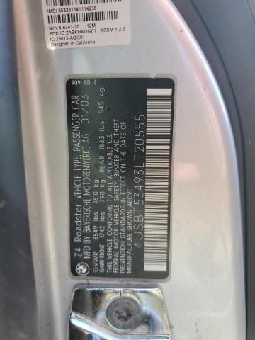 Photo 10 from auction – 2003 BMW Z4 3.0 with VIN 4USBT53493LT20555