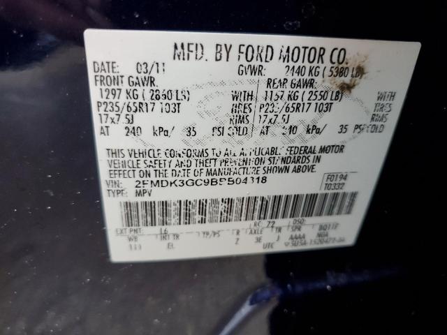 Photo 10 from auction – 2011 FORD EDGE SE with VIN 2FMDK3GC9BBB04318