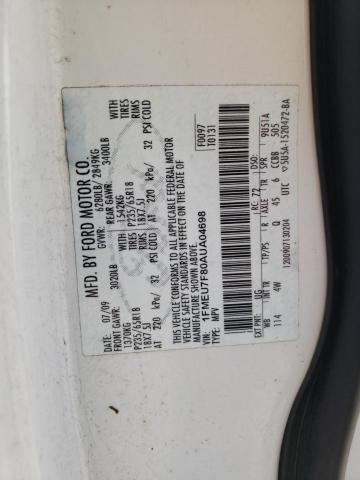 Photo 10 from auction – 2010 FORD EXPLORER L with VIN 1FMEU7F80AUA04698