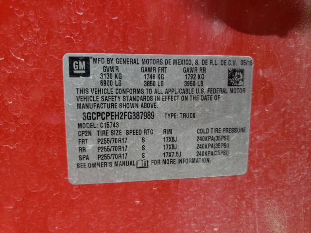 Photo 10 from auction – 2015 CHEVROLET SILVERADO with VIN 3GCPCPEH2FG387989