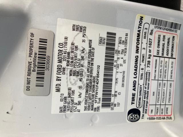 Photo 10 from auction – 2013 FORD F150 SUPER with VIN 1FTFW1CF4DFB54132
