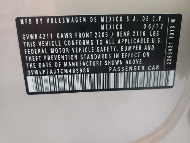 Photo 10 from auction – 2012 VOLKSWAGEN JETTA SEL with VIN 3VWLP7AJ7CM463986