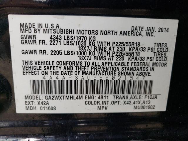Photo 10 from auction – 2014 MITSUBISHI OUTLANDER with VIN 4A4AP3AU9EE021547