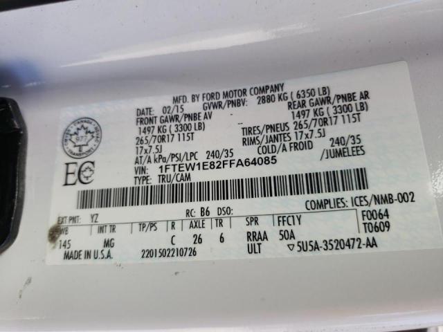 Photo 10 from auction – 2015 FORD F150 SUPER with VIN 1FTEW1E82FFA64085