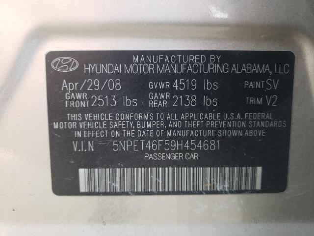Photo 10 from auction – 2009 HYUNDAI SONATA with VIN 5NPET46F59H454681