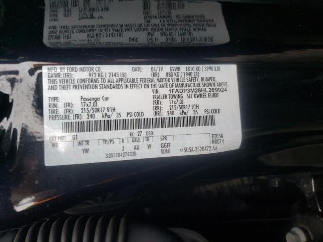 Photo 10 from auction – 2017 FORD FOCUS SEL with VIN 1FADP3M28HL269924