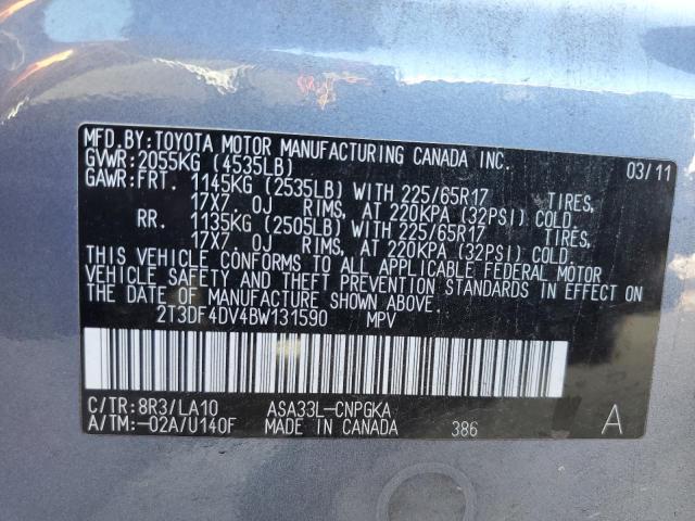 Photo 10 from auction – 2011 TOYOTA RAV4 LIMIT with VIN 2T3DF4DV4BW131590
