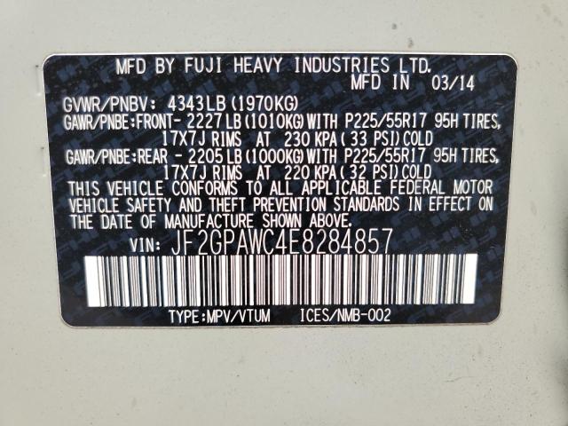 Photo 10 from auction – 2014 SUBARU XV CROSSTR with VIN JF2GPAWC4E8284857