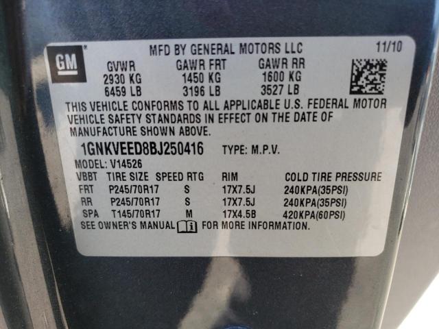 Photo 10 from auction – 2011 CHEVROLET TRAVERSE L with VIN 1GNKVEED8BJ250416