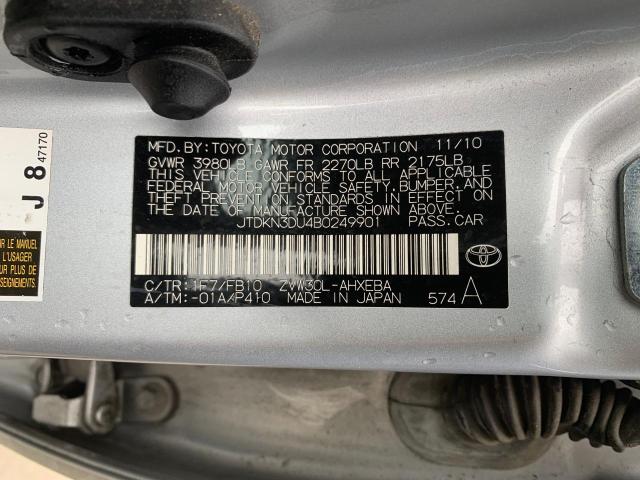 Photo 10 from auction – 2011 TOYOTA PRIUS with VIN JTDKN3DU4B0249901