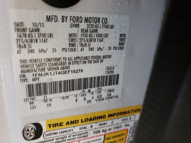 Photo 10 from auction – 2016 FORD EXPEDITION with VIN 1FMJK1JT4GEF15279