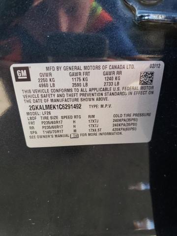 Photo 10 from auction – 2012 GMC TERRAIN SL with VIN 2GKALMEK1C6291492