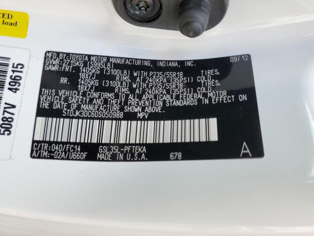 Photo 10 from auction – 2013 TOYOTA SIENNA LE with VIN 5TDJK3DC6DS050988
