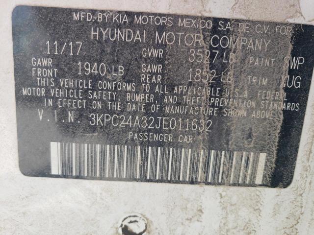 Photo 10 from auction – 2018 HYUNDAI ACCENT SE with VIN 3KPC24A32JE011632