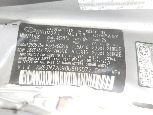 Photo 10 from auction – 2008 HYUNDAI TUCSON SE with VIN KM8JN72D98U896877