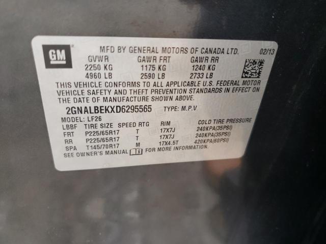 Photo 10 from auction – 2013 CHEVROLET EQUINOX with VIN 2GNALBEKXD6295565