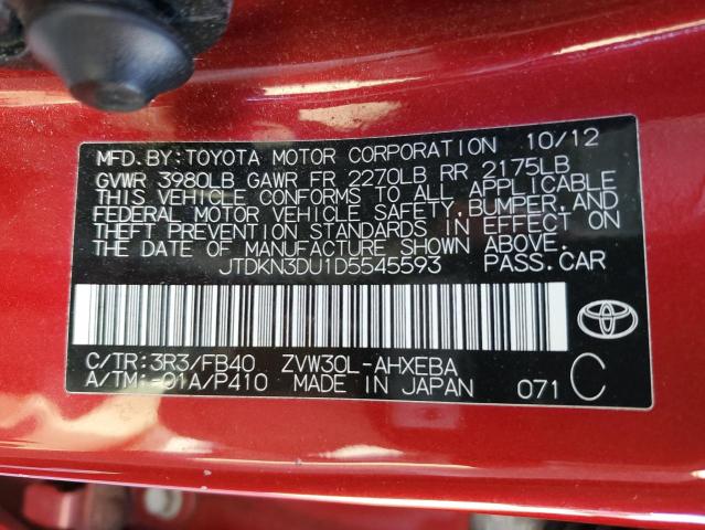 Photo 10 from auction – 2013 TOYOTA PRIUS with VIN JTDKN3DU1D5545593
