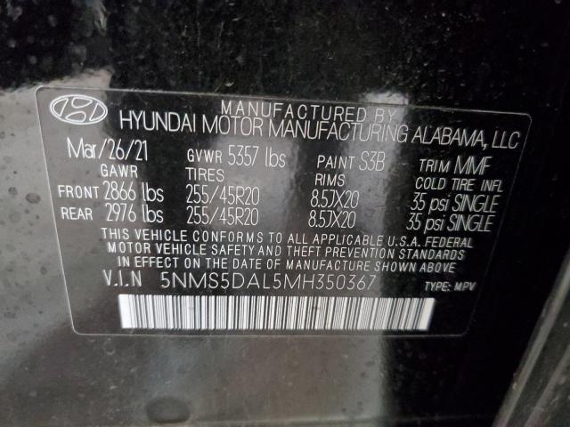 Photo 10 from auction – 2021 HYUNDAI SANTA FE C with VIN 5NMS5DAL5MH350367