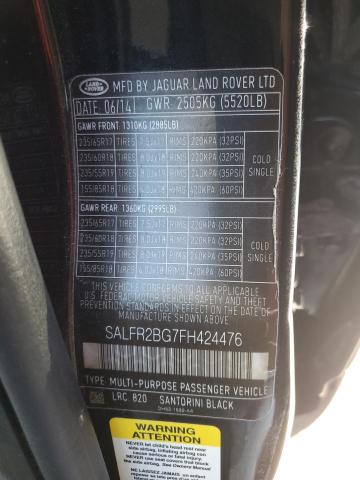 Photo 10 from auction – 2015 LAND ROVER LR2 BASE/H with VIN SALFR2BG7FH424476