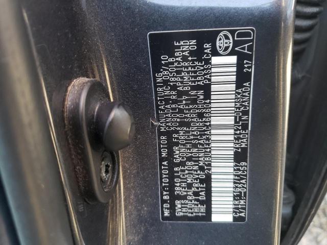 Photo 10 from auction – 2010 TOYOTA COROLLA BA with VIN 2T1BU4EE3AC466604