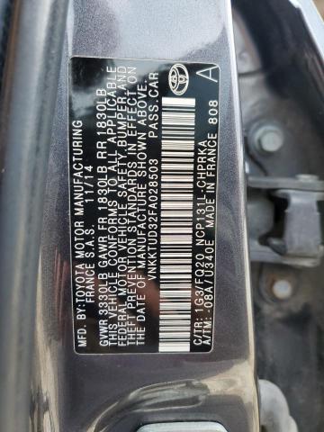 Photo 10 from auction – 2015 TOYOTA YARIS with VIN VNKKTUD32FA028503