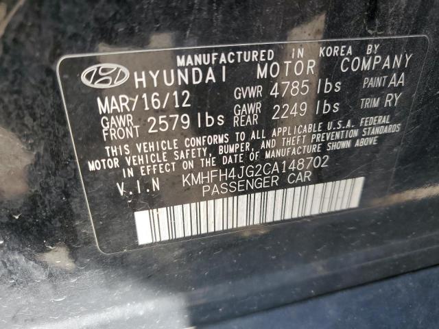 Photo 10 from auction – 2012 HYUNDAI AZERA GLS with VIN KMHFH4JG2CA148702
