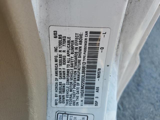 Zdjęcie 10 z aukcji – 2003 HONDA CIVIC z VIN 1HGEM22003L069813