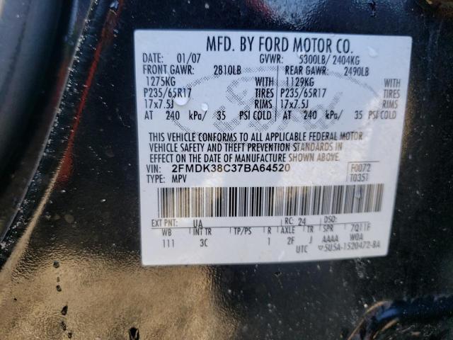 Photo 10 from auction – 2007 FORD EDGE SEL with VIN 2FMDK38C37BA64520
