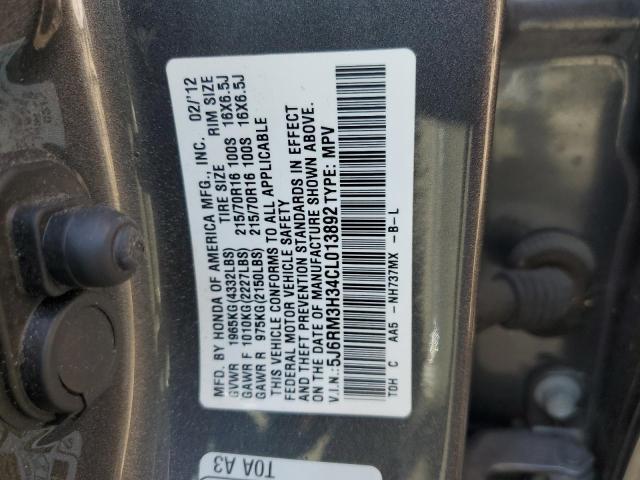 Photo 10 from auction – 2012 HONDA CR-V LX with VIN 5J6RM3H34CL013892