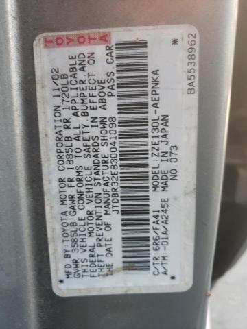 Photo 10 from auction – 2003 TOYOTA COROLLA CE with VIN JTDBR32E830041098