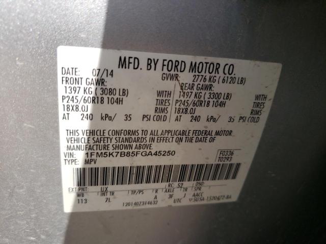 Photo 10 from auction – 2015 FORD EXPLORER with VIN 1FM5K7B85FGA45250