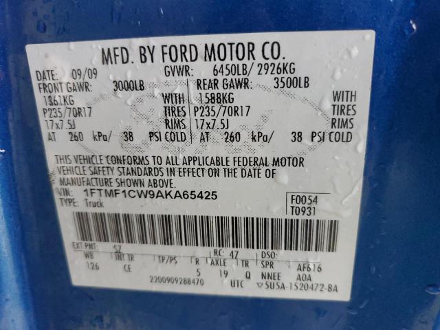 Photo 10 from auction – 2010 FORD F150 with VIN 1FTMF1CW9AKA65425