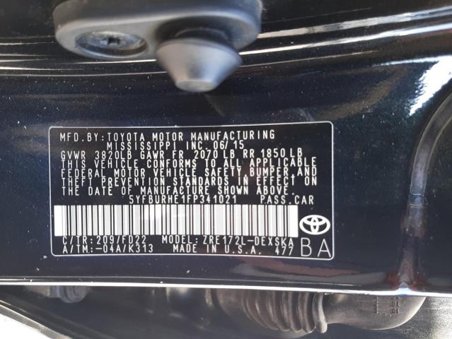 Photo 10 from auction – 2015 TOYOTA COROLLA L with VIN 5YFBURHE1FP341021