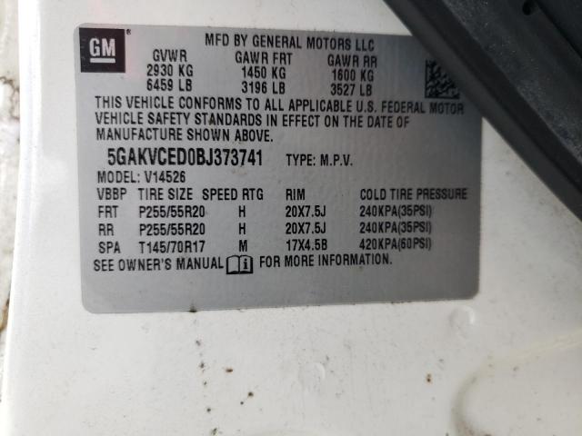 Photo 10 from auction – 2011 BUICK ENCLAVE CX with VIN 5GAKVCED0BJ373741