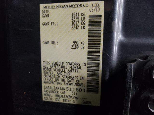 Photo 10 from auction – 2010 NISSAN ALTIMA BAS with VIN 1N4AL2AP1AN511603
