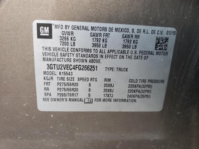Photo 10 from auction – 2015 GMC SIERRA K15 with VIN 3GTU2VEC4FG266251
