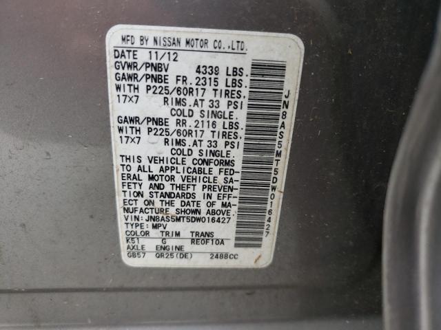Photo 10 from auction – 2013 NISSAN ROGUE S with VIN JN8AS5MT5DW016427